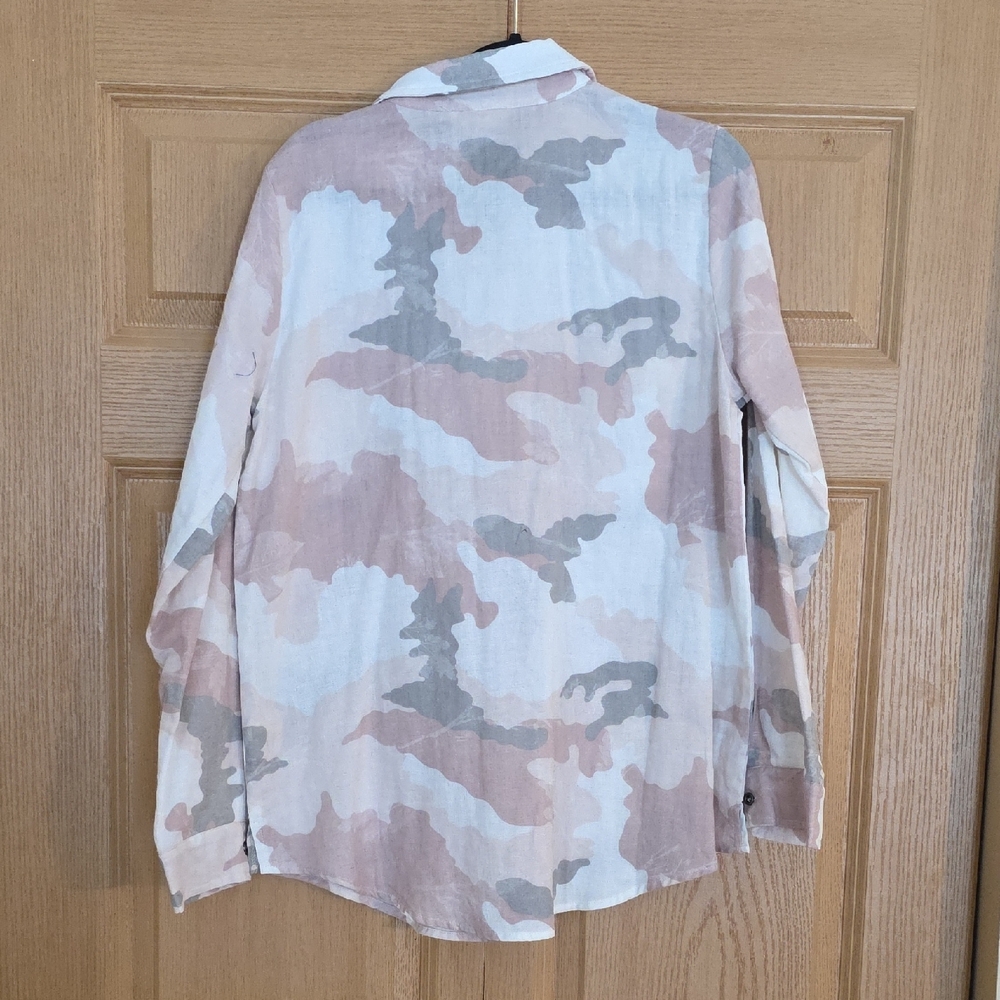 Mystree Pink and Gray Patterned Shirt Sz Small - Picture 4 of 6